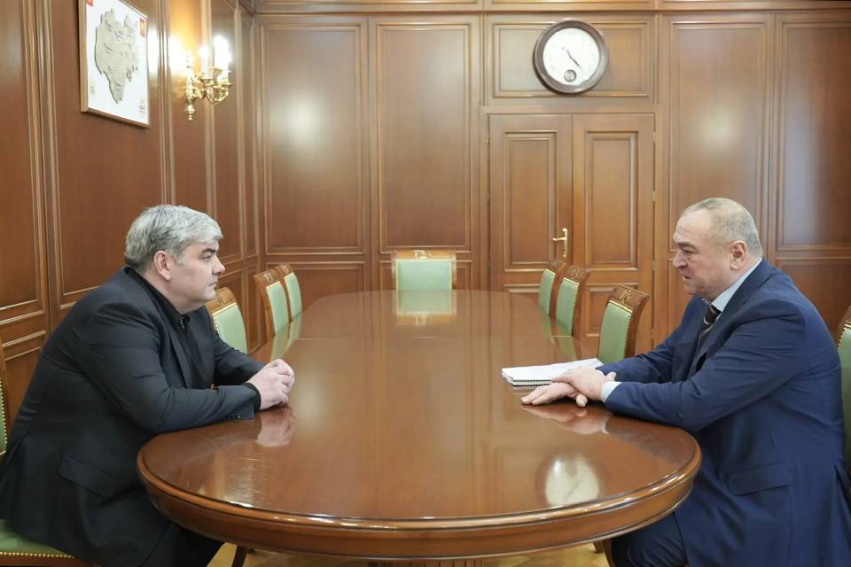 Казбек Коков провел рабочую встречу с и.о. уполномоченного по защите прав предпринимателей Юрием Афасижевым